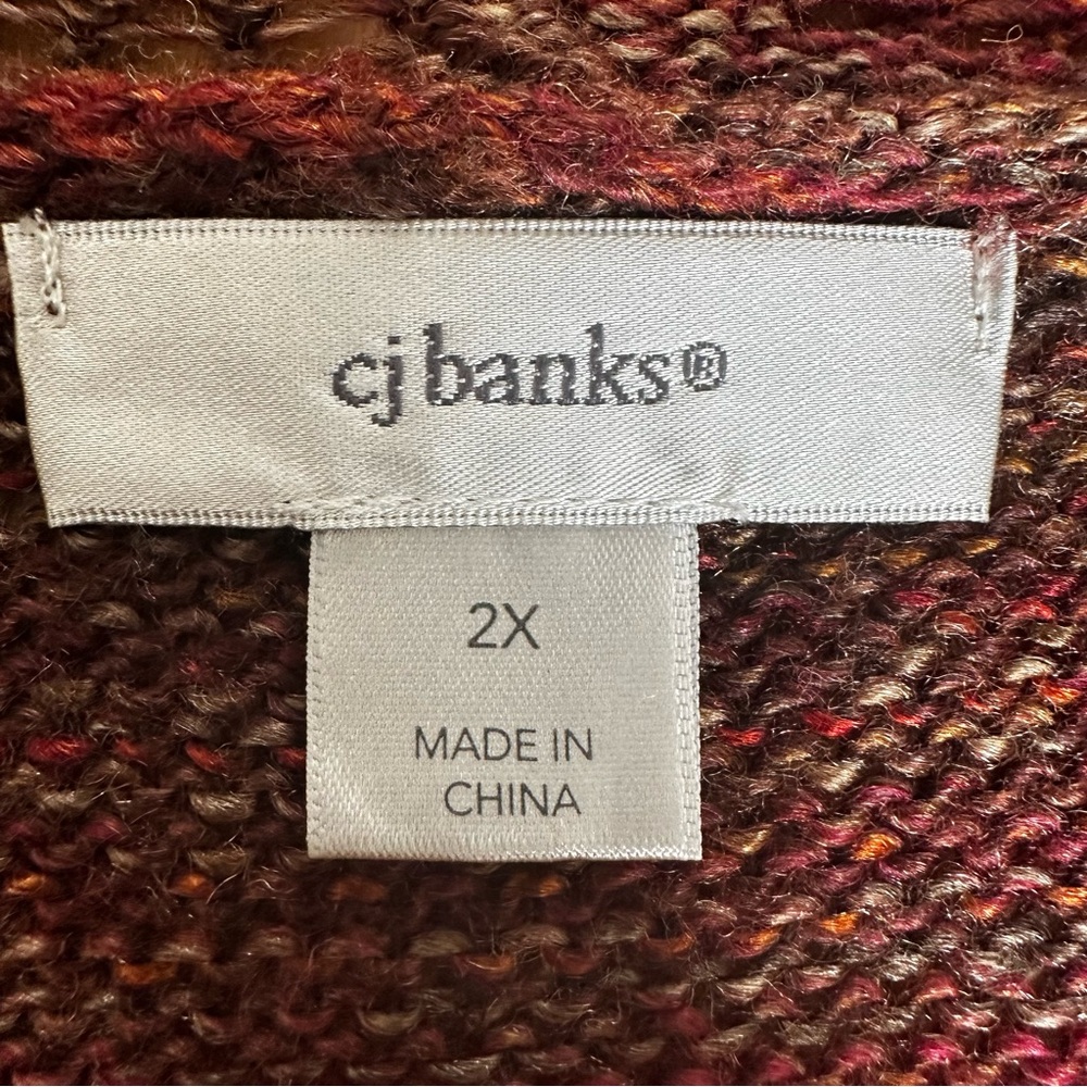 CJ Banks Multicolor Knit Open-Front Cardigan Sweater size 2X - Picture 7 of 10